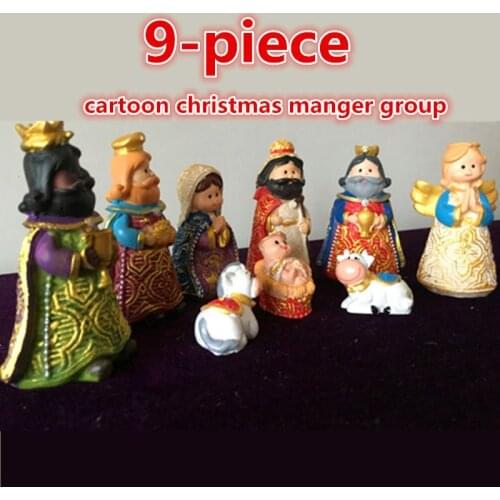 European Style Cartoon Christmas Manger Group Ornaments Jesus Baby Gift Christmas Gift Main Interior
