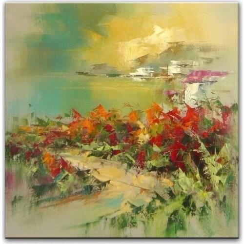 Hand Painted oil painting Home Decoration painting canvas painting Knife Painting landscape pictures DM16112606