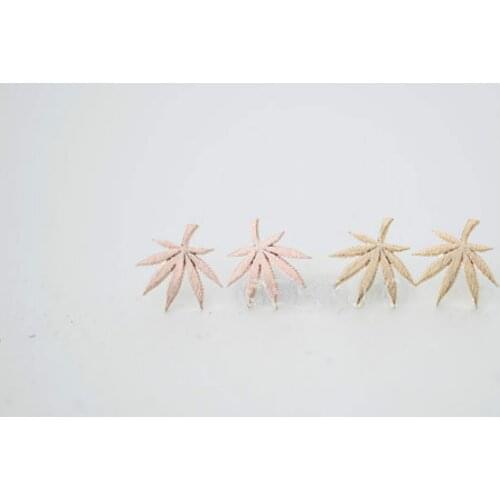 Fashion Weed Leaf Stud Earrings plated stud earrings zinc alloy earring for women