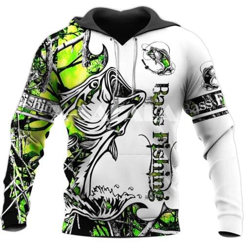 Green Bass Fishing Sport Fish 3D Full Print Size Hoodie Man Women Harajuku Outwear Zipper Pullover Sweatshirt Unisex-1