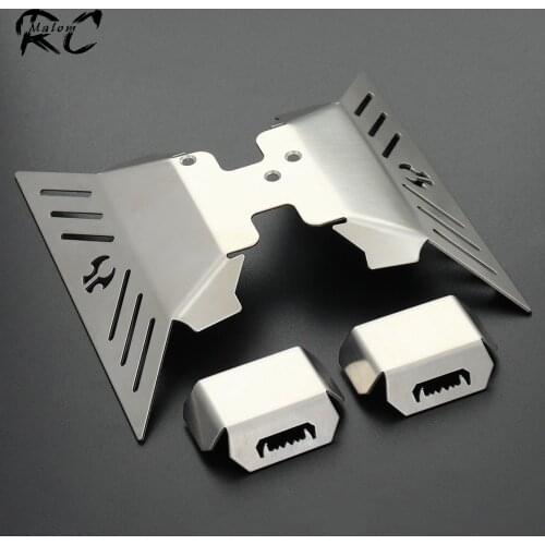 Stainless Steel Portal Axle Protector Chassis Armor Skid Plate for 1/10 RC Crawler Axial Capra 1.9 UTB AXI03004 Upgrade Parts