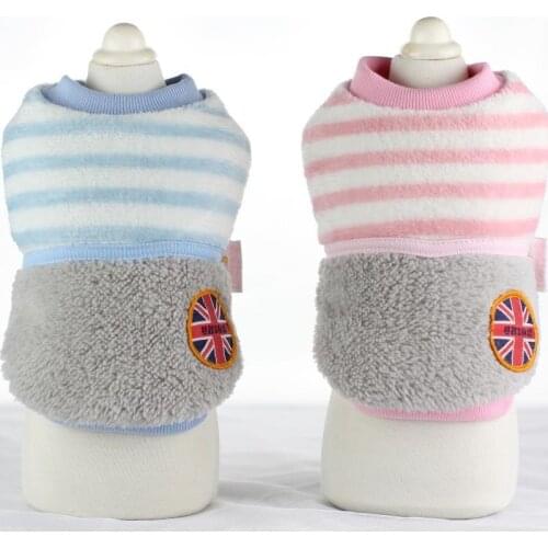 Dog Winter Coats Cute Striped Soft Coats Thick Downs Jackets Chihuahua Dog Parkas Clothing For Dogs Puppy Dog Cat Pet Clothes