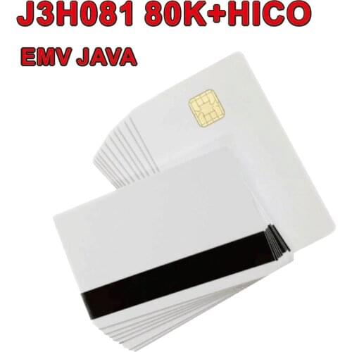 1PCS EMV JAVA Card J3H081 80K JCOP card 3 Track Hi CO Magstripe RFID With Cr80