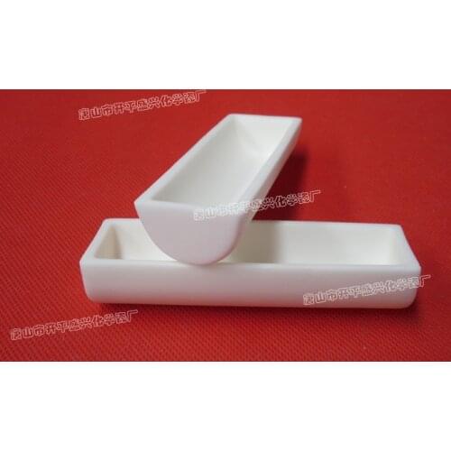 100x50x30mm semicircular 99.5%Al2O3 High Purity and Thermal Square Corundum Melting Pot /Alumina Ceramic Boat