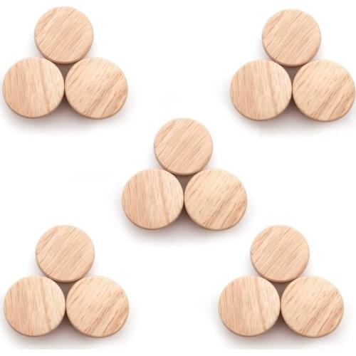 15Pcs Home Accessory 50X25mm Wooden Knob Wood Round Pull Knobs for Cabinet Drawer Shoe Box Cupboard Cabinet Door