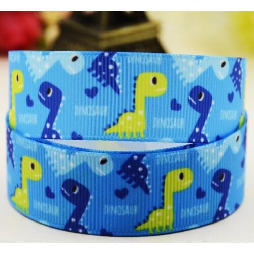 22mm 25mm 38mm 75mm Dinosaur Cartoon printed Grosgrain Ribbon party decoration 10 Yards X-03008