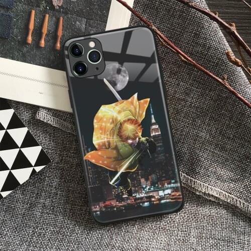 Zenitsu Agatsuma Kimetsu No Yaiba Anime Soft Tpu Glass Phone Case for IPhone SE 6s 7 8 Plus X Xr Xs 11 12 Mini Pro Max Samsung