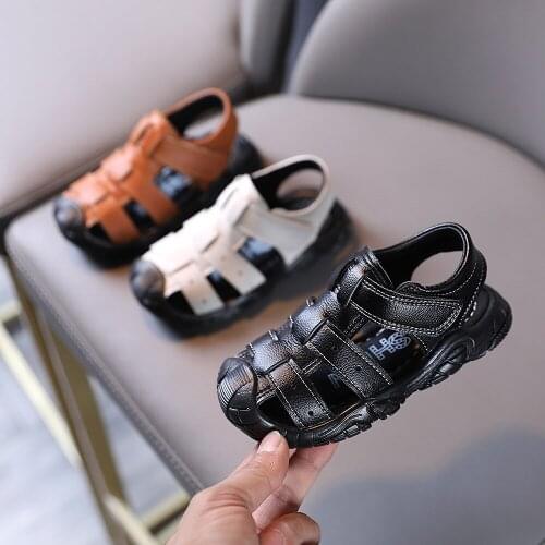 Kids Beach Sandals Children Boys Summer Shoes For Baby Leather Sandal 2021new Fashion Toddler Boy Sandal 1 2 3 4 5 6 Years Old