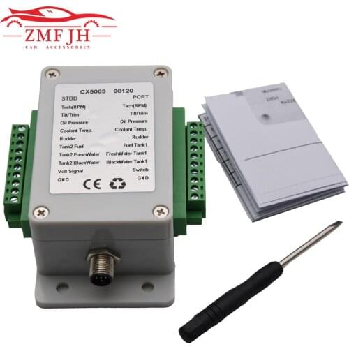 CX5003 Dual Channel NMEA2000 Converter /N2K Converter 0-190 ohm collecte Water temperature Fuel level sensor Up to 18 sensors