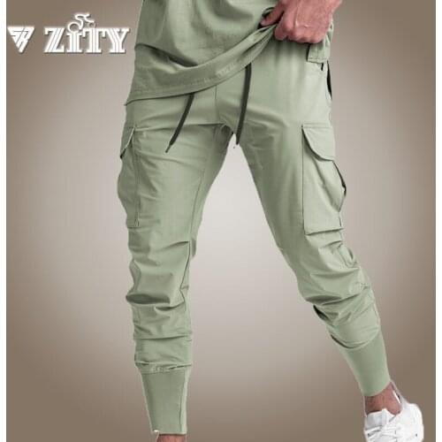 Mens Joggers Loose Multi Pocket Cargo Pants Summer Thin Sweatapants Jogging Casual Fitness Running Pants For Men Streetwear