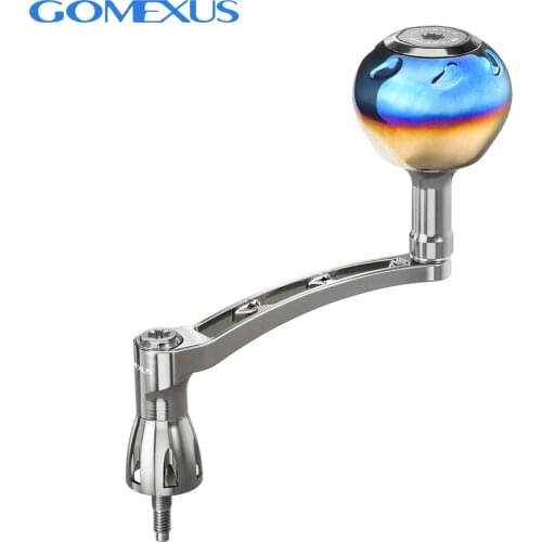 Gomexus Spinning Power Handle with Titanium Knob for Shimano Daiwa Reel Handle 68mm