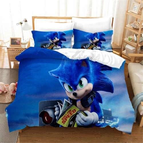 HD Printed Bedding Set Customization/king/Europe/American Quilt Cover Double Layer/king quilt cover Hedgehog Nick Pattern