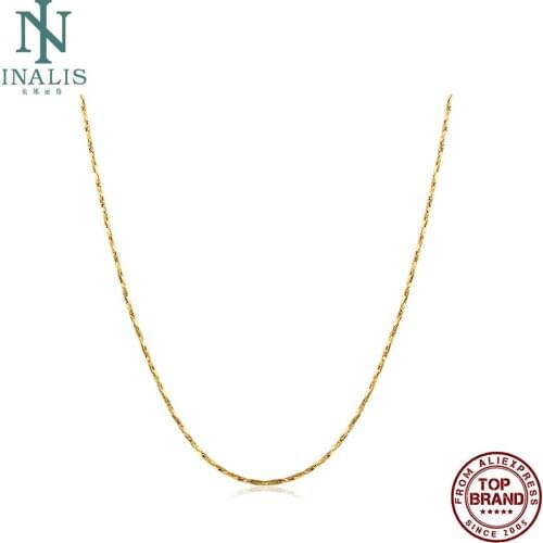 INALIS Gold Plated Hard Necklaces For Women Snake Chain Female Copper Matching Chain Anniversary Fashion Jewelry Free Shipping