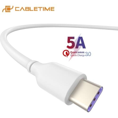 CABLETIME Type C 5A Cable Data transmission Super charging USB Cable for Samsung 10 plus Z-Flip Huawei Mate 30pro C275