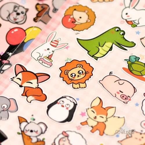 Kawaii Zoo Animals Sticker Panda Dog Alpaca Stationery Keyboard Computer Decoration Sticker
