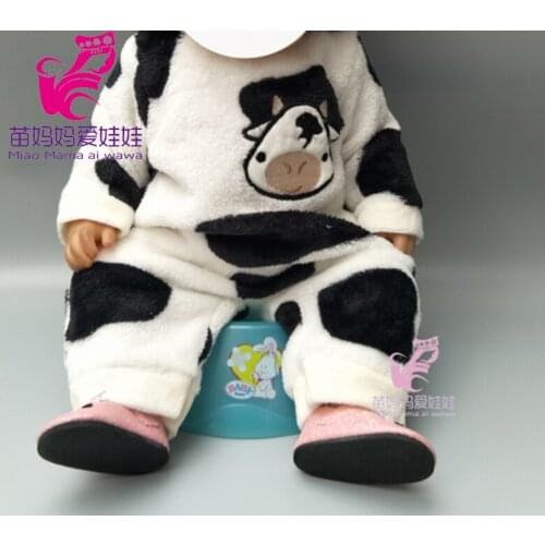 Cartoon cows clothes hat set for 18 inch baby doll cute animal outfits suit for 18 inch dolls jumpsuit