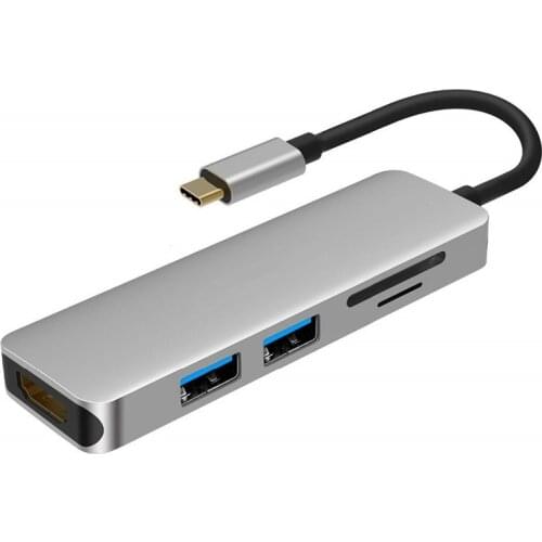 Hub Usbc Dock USB Type C To HDMI-compatible USB3.0 Cable TF SD Card 5IN1 Adapter Splitter for Macbook Pro 2017 Dell XPS 13