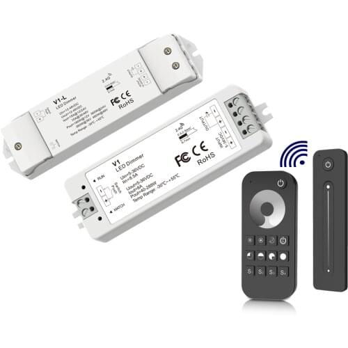 V1 V1-L RT1 RT6 R11 Dimmer Controller PWM CV LED Strip RF 5-36VDC 40W-360W Push/Slide Touch Remote 1-4 Zone