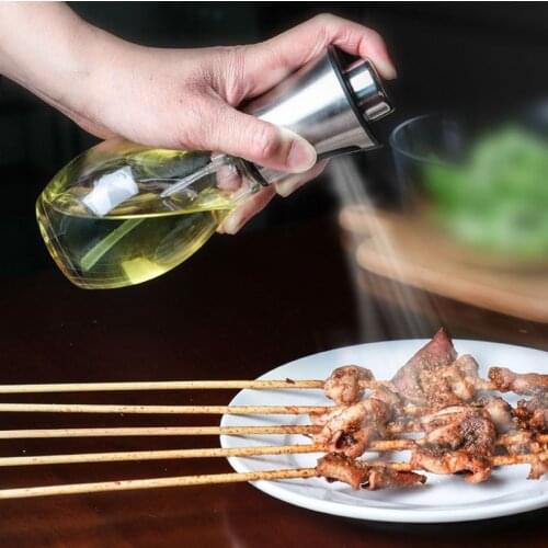 200ml Kitchen Stainless Steel Olive Oil Sprayer Bottle Pump Oil Pot Leak-proof Grill BBQ Sprayer Oil Dispenser BBQ Cookware Tool