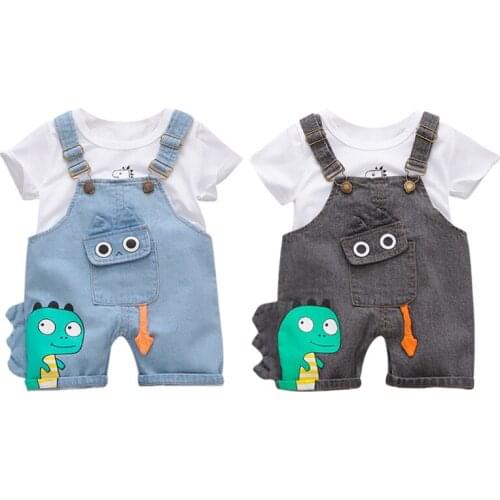 Summer Baby Boys Casual Piggy Shirt + Short Outfit Sets Infant Kids Boys Clothes Suits