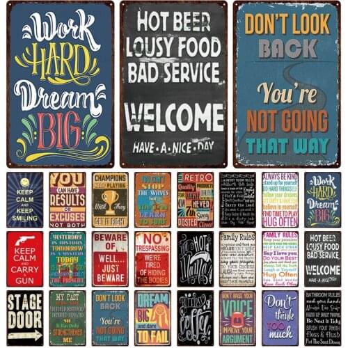 Coffee Shop Text Slogan Decoration Metal Plate Keep Smile To Face Everyday Life Inspiring Words Old Sense Retro Slogan Iron