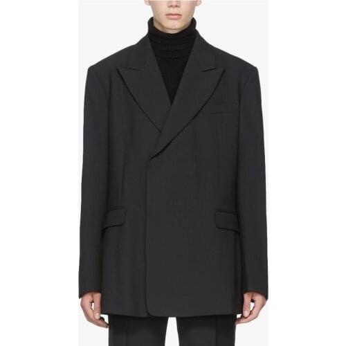 Mens simple casual suit black minimalist Yamamoto style dark spring and summer mens clothing