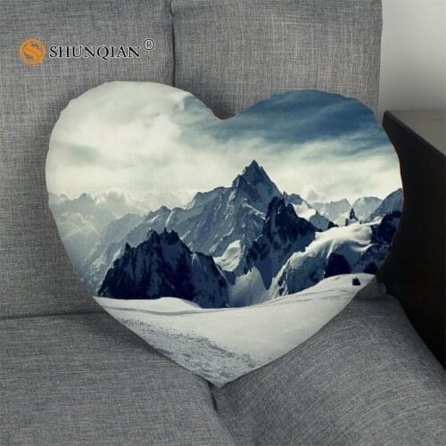 Iceland Heart Shape Pillow Cover Custom zipper Pillowcase Just Cover No Core Size 41x36cm,47x42cm
