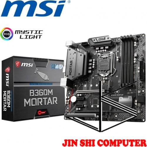 NEW MSI B360M MORTAR Supports 8th Gen Intel® Core™ LGA 1151 socket Supports DDR4 Memory, up to 2666 MHz Turbo M.2