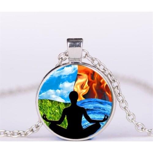 2018 new retro necklace wholesale gas shell ecological balance glass pendant necklace fashion jewelry