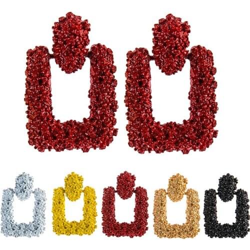 New fashion popular street style geometric square metal earrings big-name metal spray paint earrings ladies jewelry