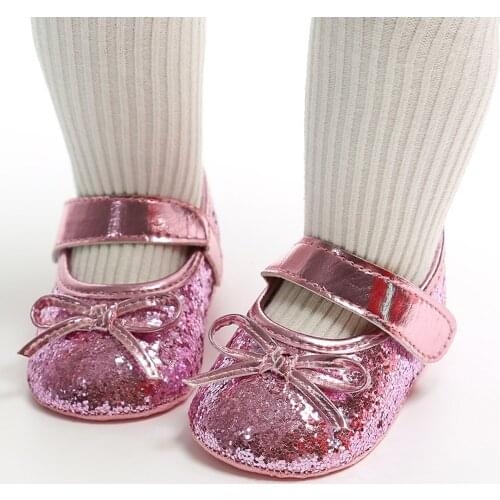 Newborn Baby Girls Shoes Summer Princess Shoes Party Wedding Toddler Shoes Non-slip Rubber Soles Flat Walking Shoes