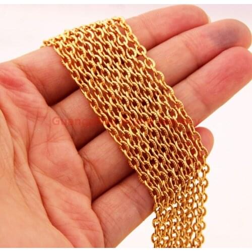 Wholesale Jewelry! 16-40" Choose Yellow Gold color 316L Stainless steel Cross Chain Necklace Fashion Men/Womens Jewelry 20PCS