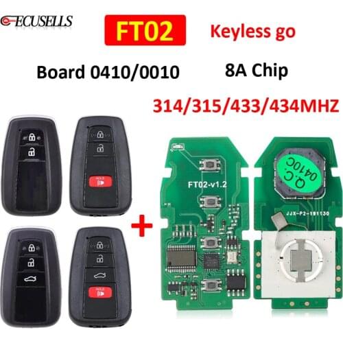 Lonsdor FT02 0410/0010 Circuit Board Remote Smart Keyless Go Car Key Pcb 314/433Mhz 8A Chip for Lexus Toyota Camry Avalon Hybrid