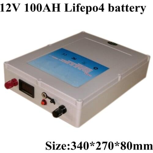 12V 100Ah LifePo4 Battery Portable 100AH Lithium Bateria for Electric Bike Automoti Lamp Traffic Sign Xenon LED Lamp Searchlight