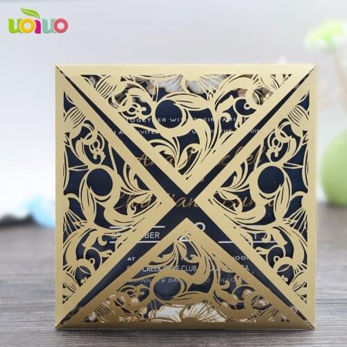 Birthday greeting cards with pearl and ribbons as option,laser cut flower invitation cards fast shippment