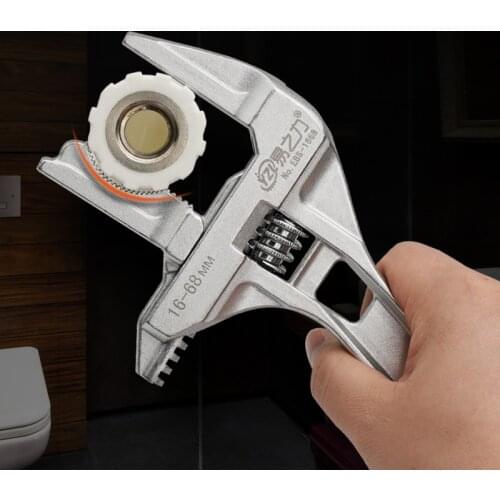 Adjustable Wrench Aluminium Alloy large Open End Wrench Universal Spanner Repair Tool for Water Pipe Screw Bathroom