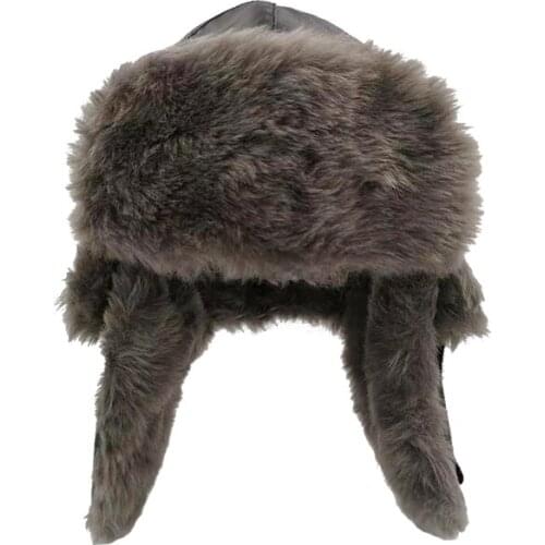 Russia Bomber Hats Pilot Trapper trooper Hat Winter Faux Rabbit Fur Earflap Men Snow Caps