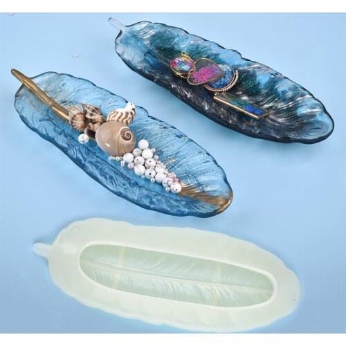 Angel Wing Tray Silicone Jewelry Resin Mold Large Feather Dishes Plate DIY Drop Shipping