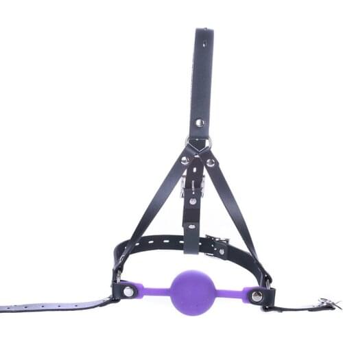 Silicone Gag Open Mouth Gag with Locks Fetish BDSM Slave Bondage Restraints Head Harness Ball Gag Locking Sex Toy Men Adult Game