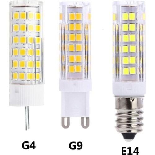 LED Light bulb G4 G9 E14 75leds 7W 220V SMD2835 for Ceramic candle lamps Chandelier Light