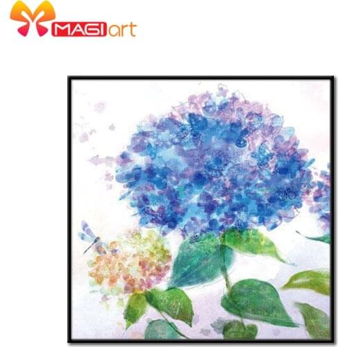 Cross stitch kits Embroidery needlework sets 11CT water soluble canvas patterns 14CT purple Dandelion-NCMF180