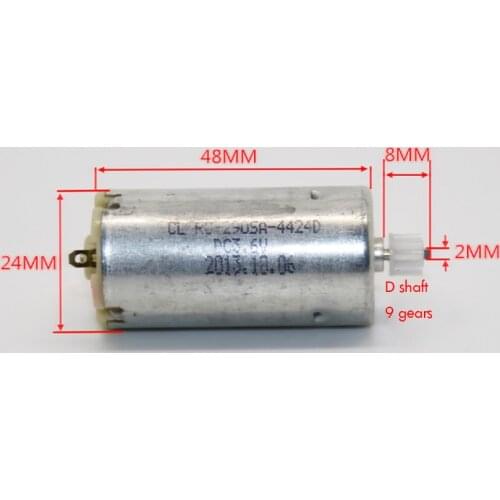 High Speed DC 3.6V Motor 290SA Motor for DIY Model Airplane, Toy Model, Electric Drill 15800rpm D-axis, 9 Gear, Shaft Dia 2mm