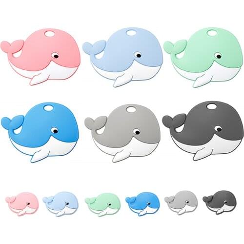 1 PC Silicone Whale Baby Teether Non-Toxic Teething Toys Infant Chewable Animal Teether Baby Shower Gift BPA Free Silicone