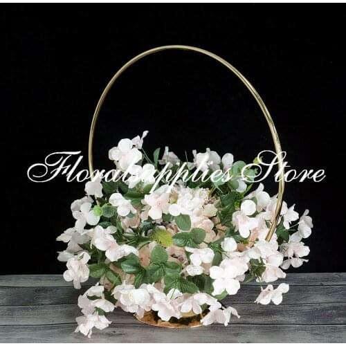 10pcs 50 cm tall wedding arch metal backdrop stand gold decoration round arches circle flower stand table top centerpieces
