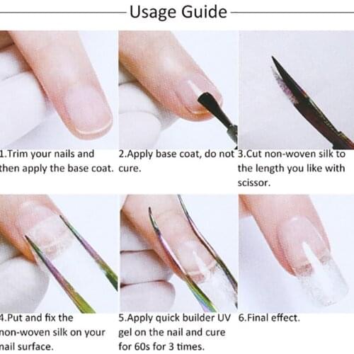 10Pcs Nail Art Non-woven Silk Fiberglass UV Gel Tips Extension Fiber Glass Form DIY Manicure accessoire