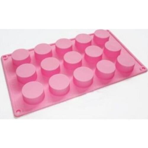 15 Bar Round Silicone Mold Chocolate Mini Cookies Soap Mould 1.5inchx0.8inch/cell