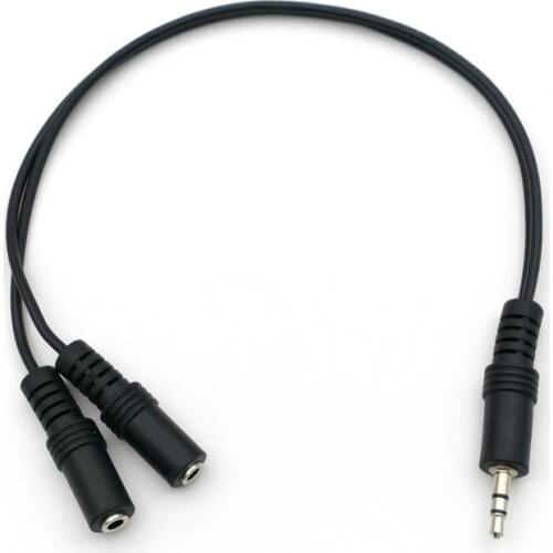 2PCS 3.5mm Audio Male to 2x Female Stereo Extension Headphone Splitter 25CM