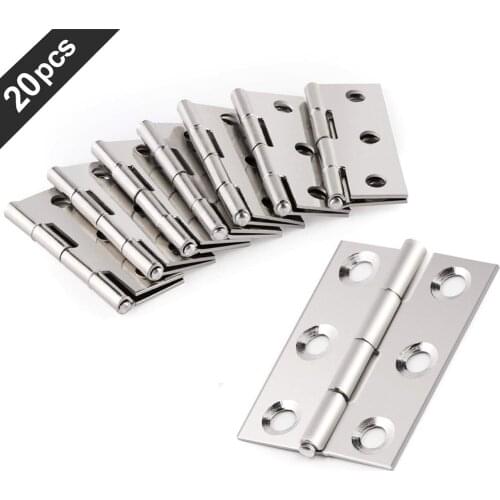 20pcs Door Connector 6 Mounting Holes Window Cabinet Stainless Steel Hinges Window Cabinet Jewelry Box Drawer Hardware Accessory
