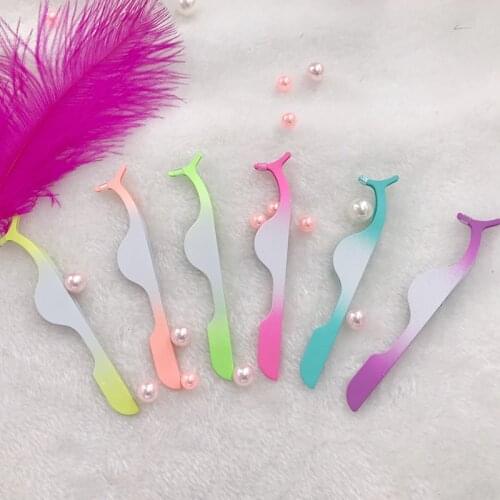 20pcs Stainless steel Eyelashes Extension Tweezers Auxiliary Clamp Clips Practice Beauty Eye Lash Makeup Tools