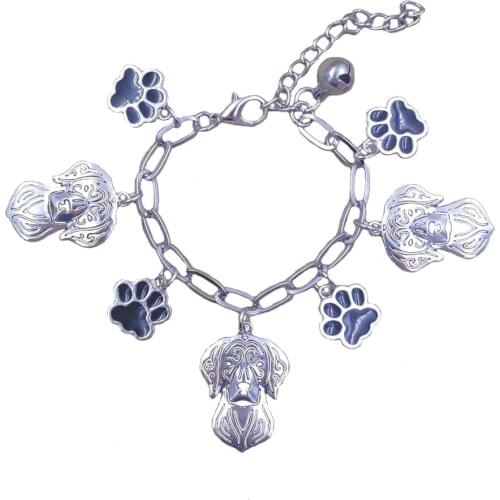 2021 Stainless Steel Charm Chain Bracelets Dog Animal Men Women Vizsla Tibetan Mastiff English Setter Drop Shipping SB147